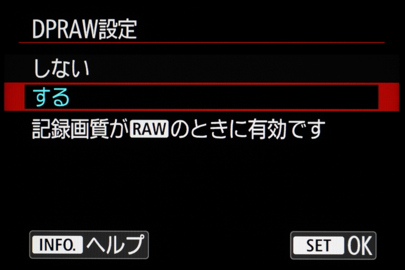DPRAW設定画面。