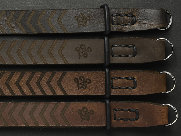 レザーリストストラップ シェブロン