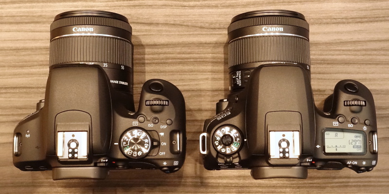 EOS Kiss X9i（左）とEOS 9000D（右）