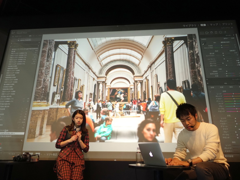 竹内さんが撮影した写真をもとに、保井さんが編集テクニックを紹介した