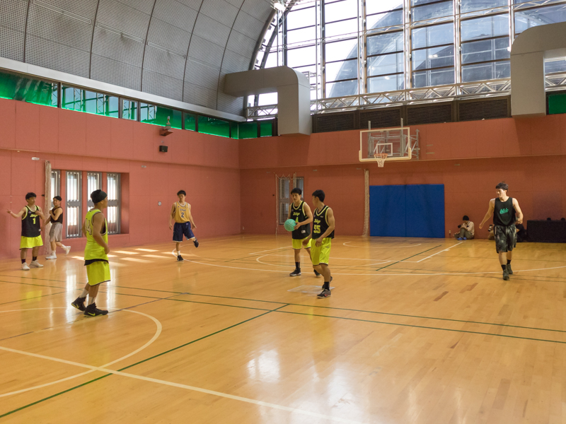 会場ではバスケットボールの様子を撮影できた