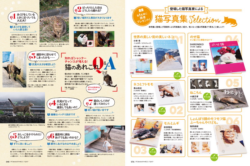 猫の仕草から習慣を把握するページも用意。参加写真家の猫写真集もプレゼント