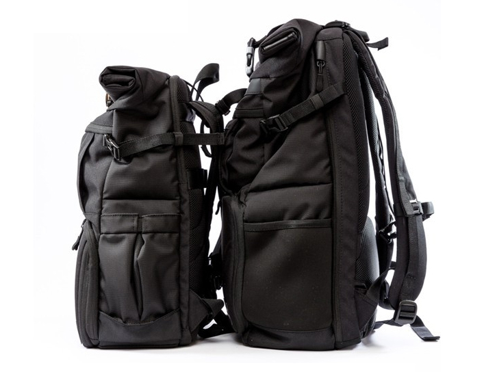 左はEndurance カメラバッグ Ext コンパクト＆多機能 リュックタイプ／右はEndurance カメラバッグ 2気室構造 ロールトップ リュックタイプ