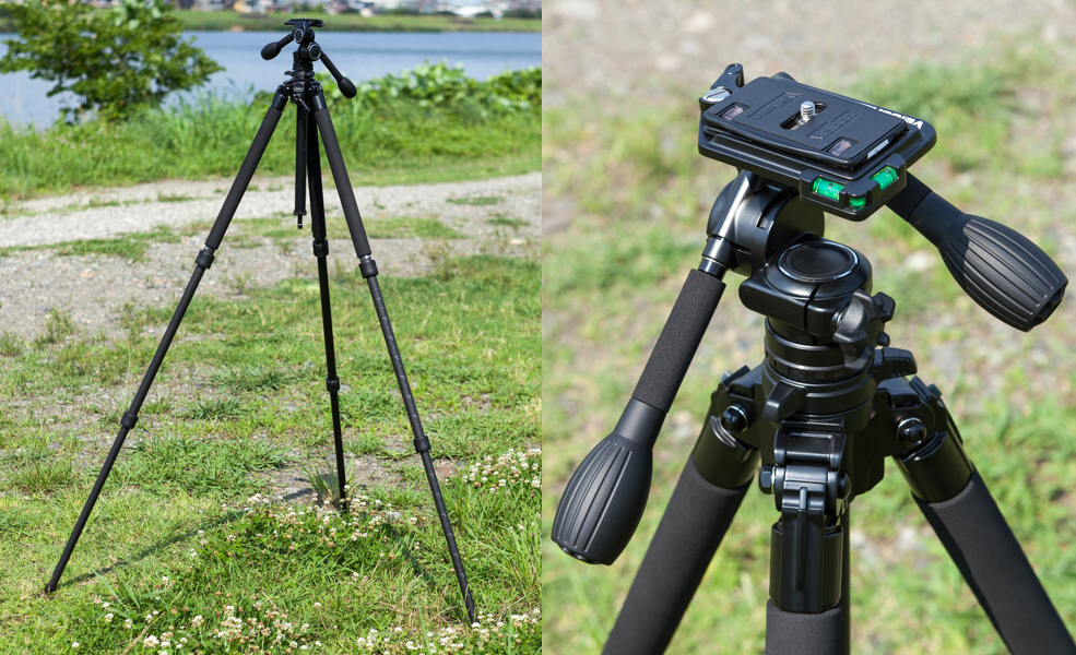 今回使ったのはベルボンの三脚「プロフェッショナル・ジオV630」と雲台「PHD-65Q」