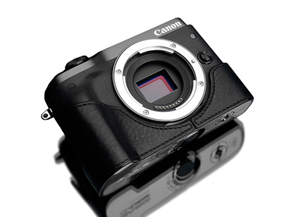 Canon EOS M6用 本革カメラケース　ブラック