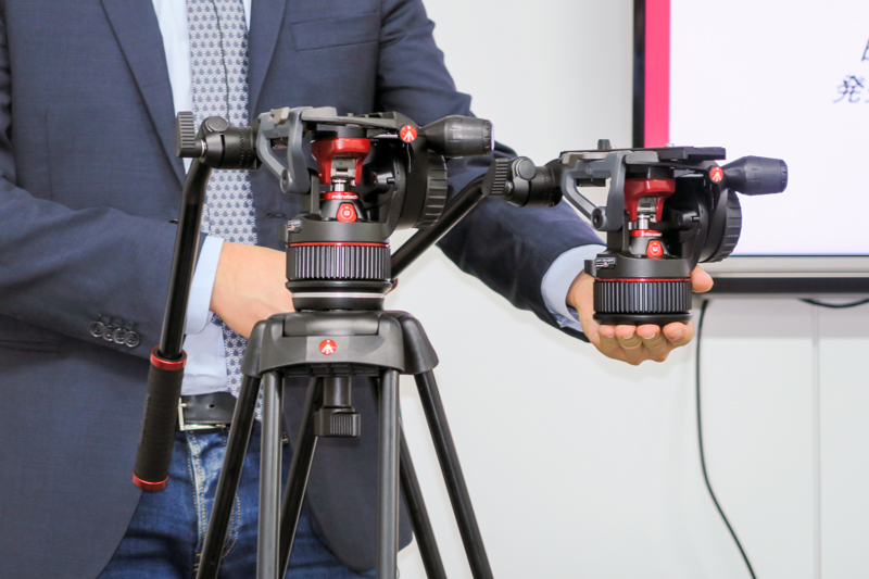 左がN8、右がN12。雲台のサイズは同一。