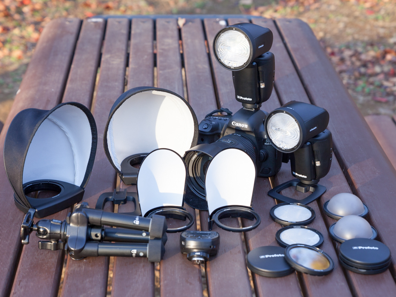 これらの機材は全てバックパックに収まった。この機動力がProfoto A1の大きな特徴。