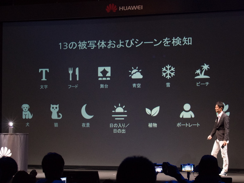人物ポートレートや植物、文字、夜景などの被写体やシーンを認識する。犬と猫は別の被写体とみなす。