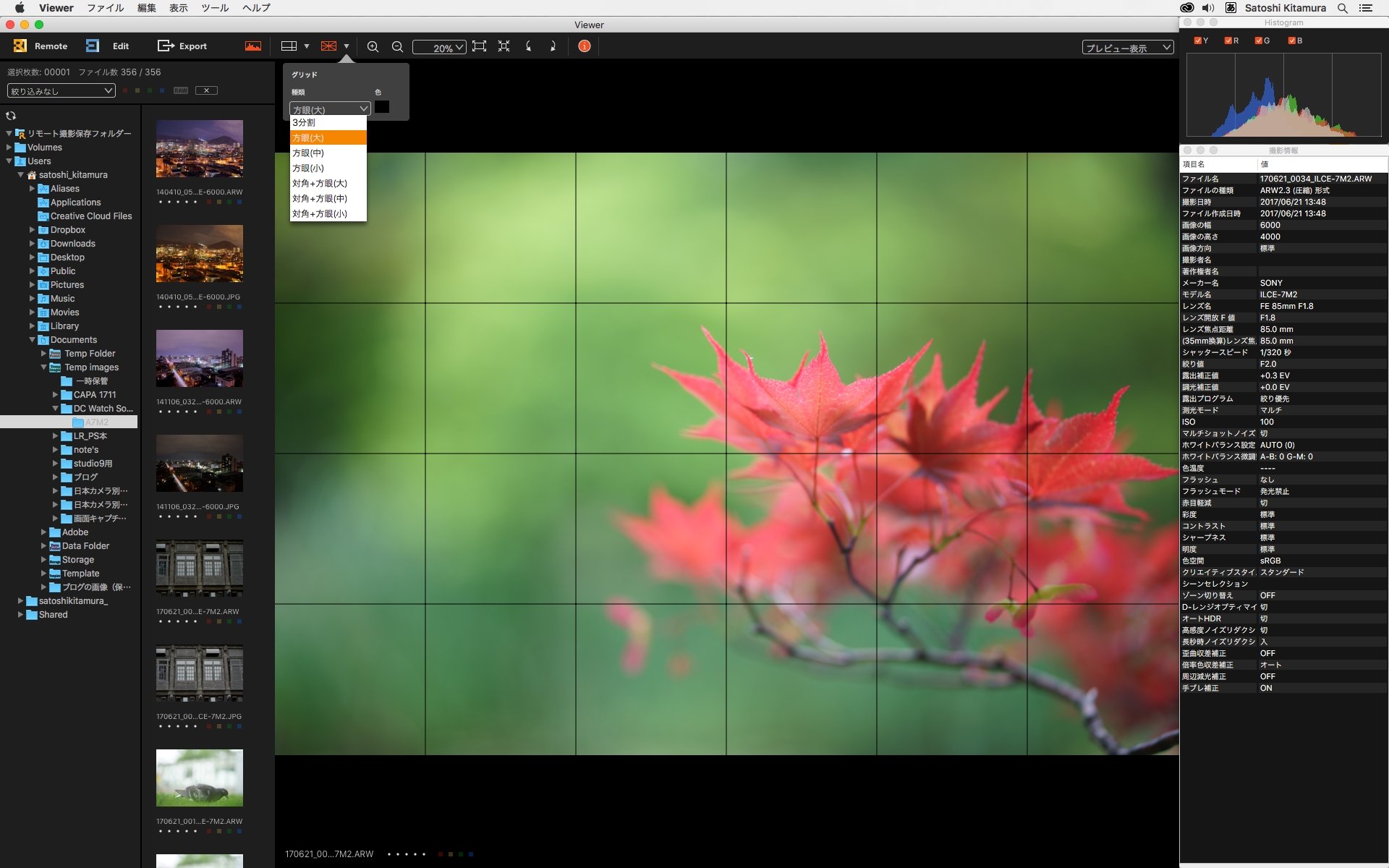 「グリッド」は「方眼」「対角+方眼」が選べる。