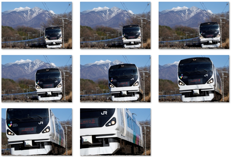 連写したカット。