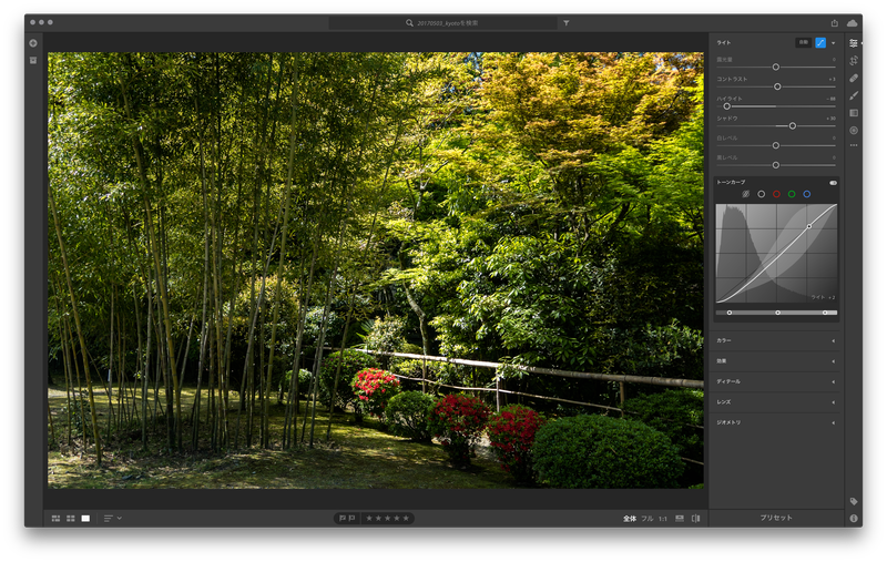 デスクトップ版Lightroom CCにトーンカーブが追加された。