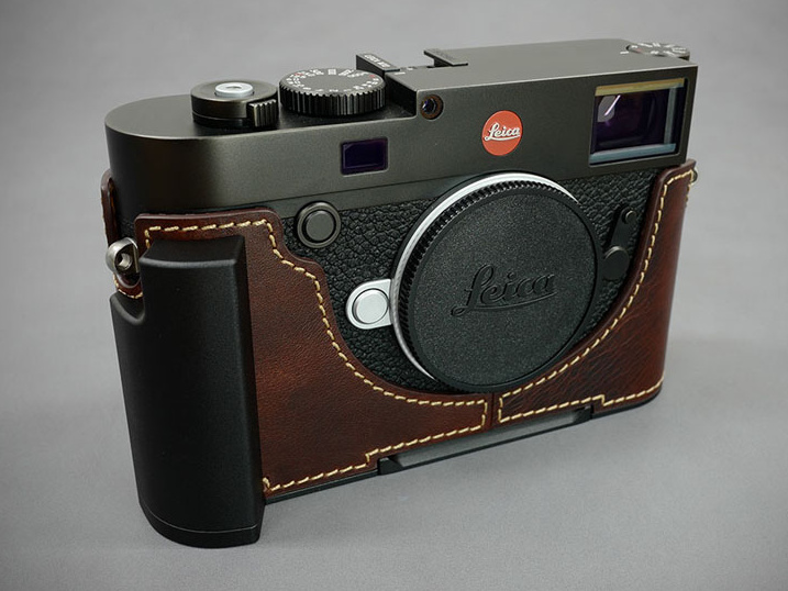 LIM'S Italian Genuine Leather Metal grip Half Case for Leica M10 LC-M10BR Brown