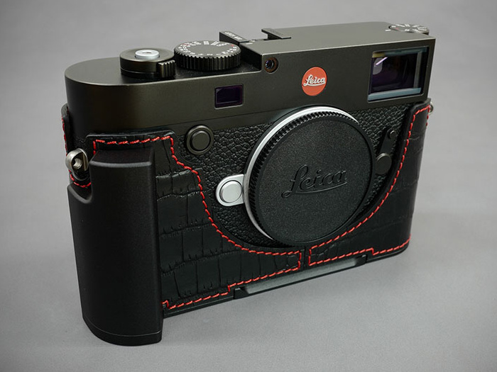 LIM'S Italian Genuine Leather Metal grip Half Case Special Edition for Leica M10  Black