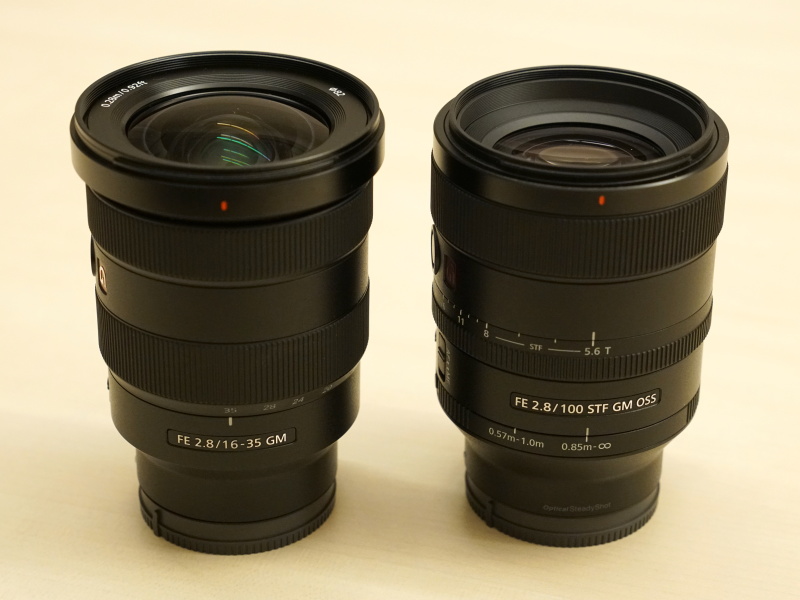 FE 16-35mm F2.8 GM、FE 100mm F2.8 STF GM OSS