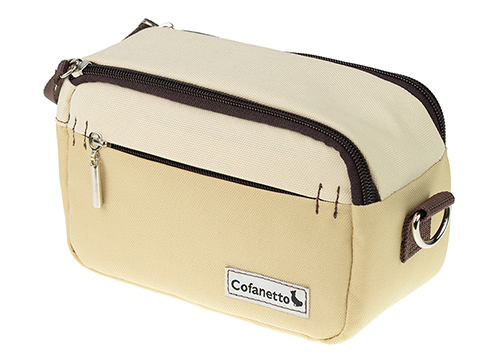 追跡有★COVERME チェーン ダブルファスナー カメラバッグ ミラーレスカメラに使えるダブルファスナー式の横長バッグ