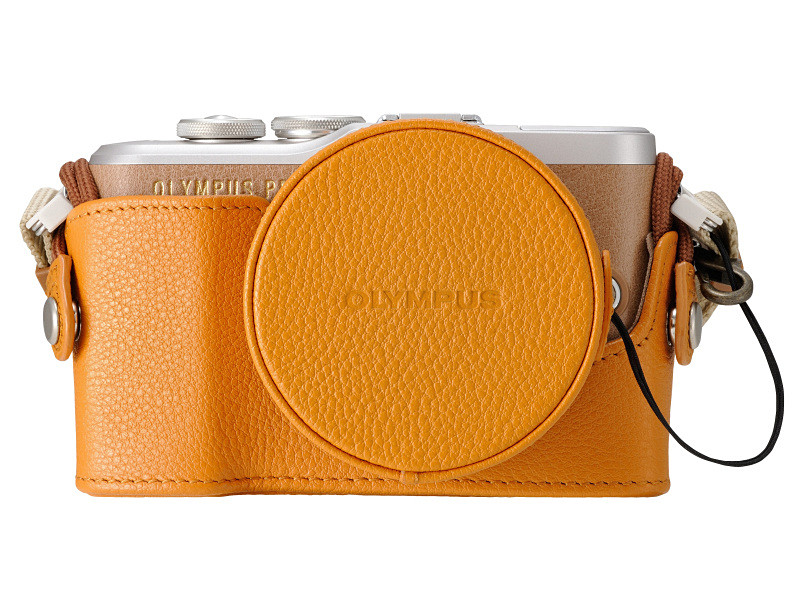 「本革ボディージャケットCS-45B」と別売「本革レンズジャケットLC-60.5GL」（税別4,600円）の組み合わせ