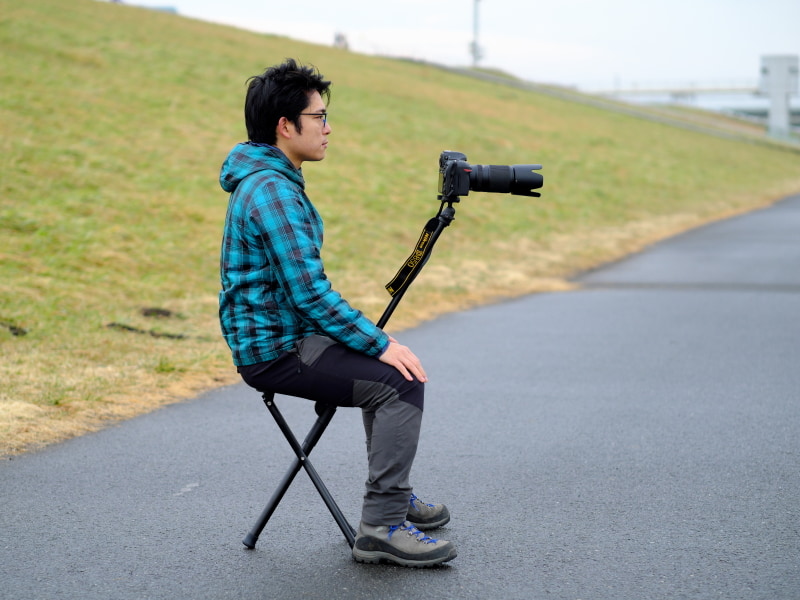 雲台にカメラをセットした様子。