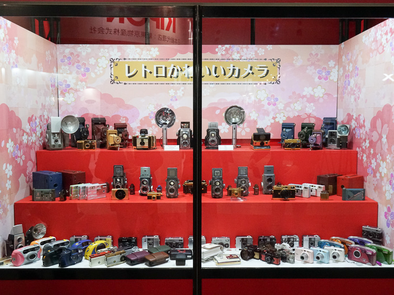 カメラのひな壇。よく見ると大変マニアックにも楽しめる。