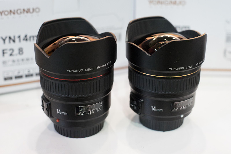 YN14mm F2.8は大きく湾曲した前玉が圧巻だった。中国のレンズメーカーでAFレンズを手がける会社はめずらしい。