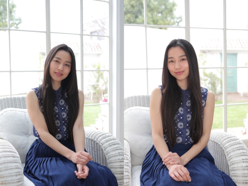 ディフューザー使用（左）、ストロボ使用（右）