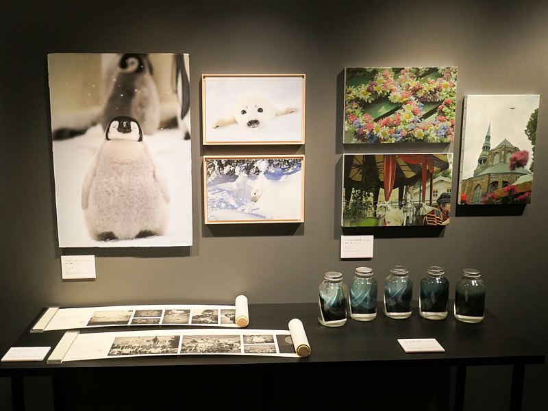 額縁を使う以外にも、さまざまな展示方法があるという例。