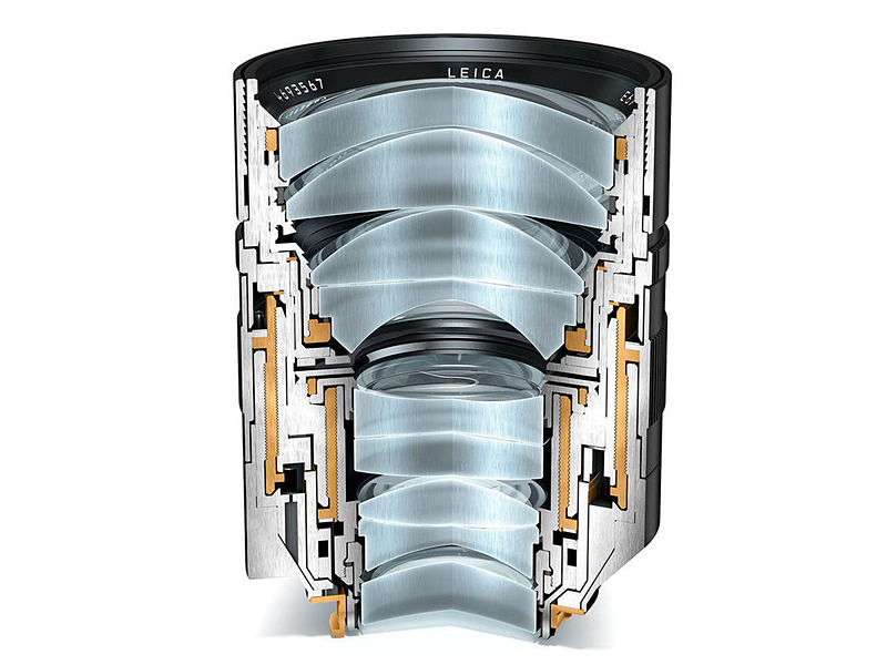 NOCTILUX-M F1.25/75mm ASPH.の断面図。