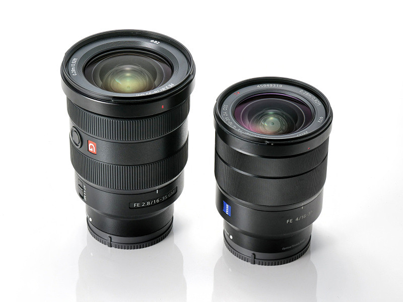 左からFE 16-35mm F2.8 GM、Vario-Tessar T＊ FE 16-35mm F4 ZA OSS