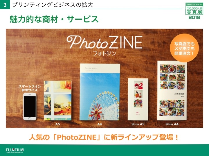 Webから注文できるPhotoZINEには2月からSlimタイプが。スマートフォンの画面比率を意識している。
