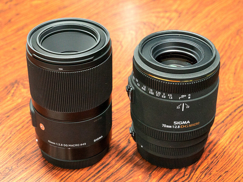 70mm F2.8 DG MACRO | Art（左）と従来モデル「Macro 70mm F2.8 EX DG」（右）