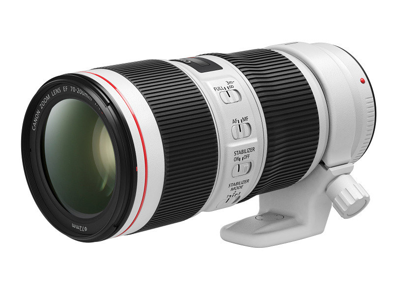 EF70-200mmF4 L IS USM。別売の三脚座を装着。