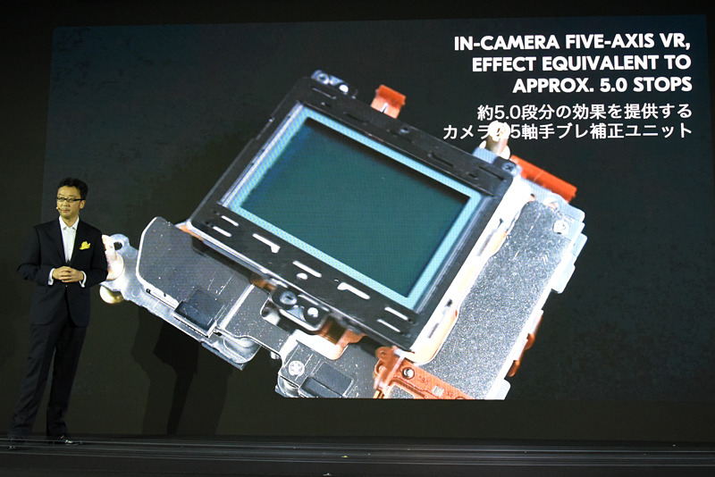 ボディ内手ブレ補正機構が入っている。