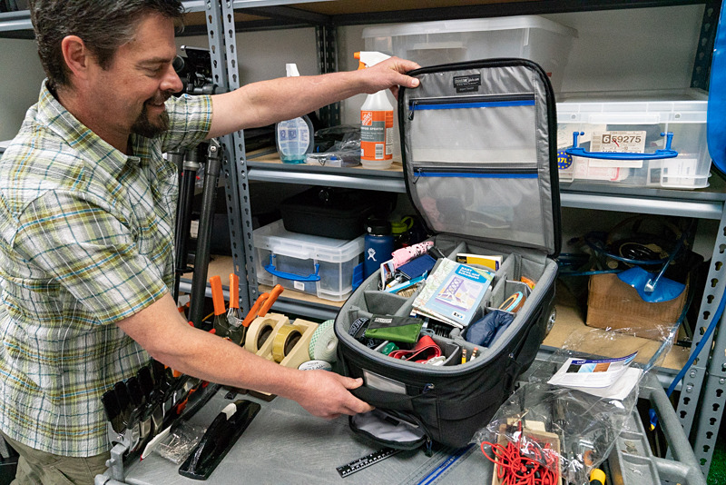 製品紹介ビデオで使われる小道具のセット。