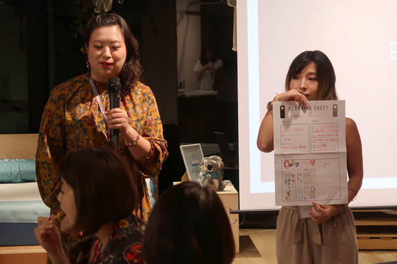 テーブルBチームの発表。