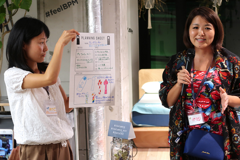 テーブルAチームの発表。