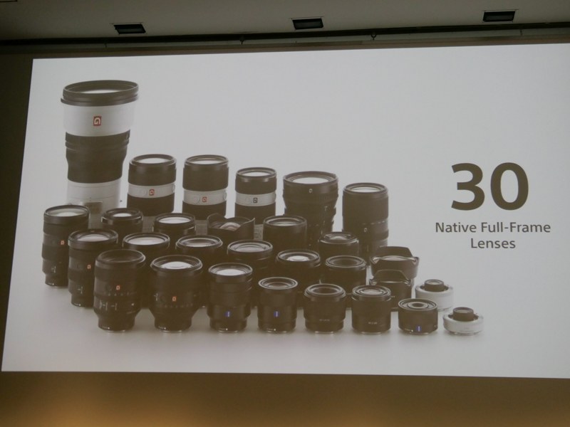 30本目となるFEレンズ「FE 24mm F1.4 GM」を手にする田中氏。
