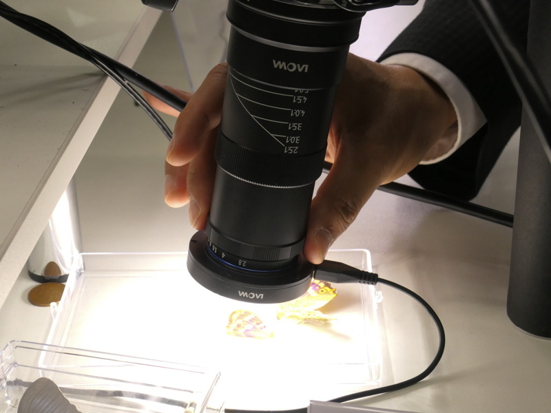 発売済みの「25mm F2.8 2.5-5X ULTRA MACRO」に対応するリングライトもあった。