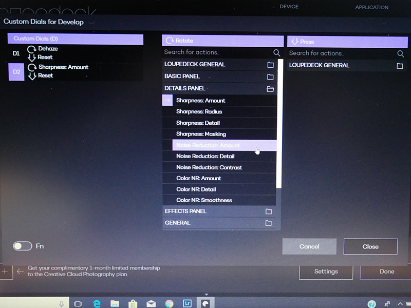 ノイズリダクションのスライダーなども割り当て可能。各自が使わない機能と使いたい機能を好みで入れ替えできる。