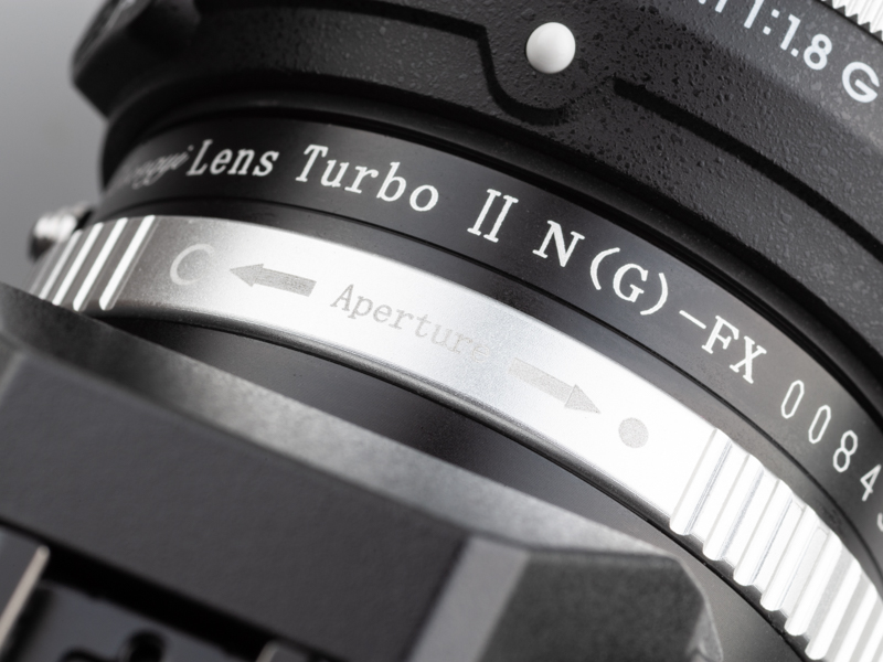 マウントアダプター側の絞りリングで、ニコンGレンズを実絞りで利用できる。