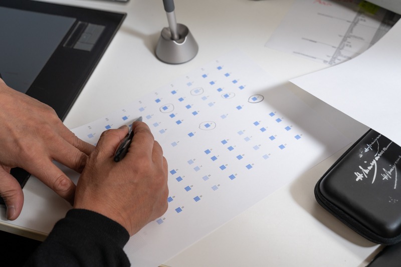 プリントの前にノズルチェックパターンを出して入念にチェック。