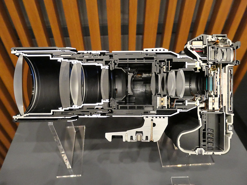 E-M1Xと300mm F4 PROのカットモデル。