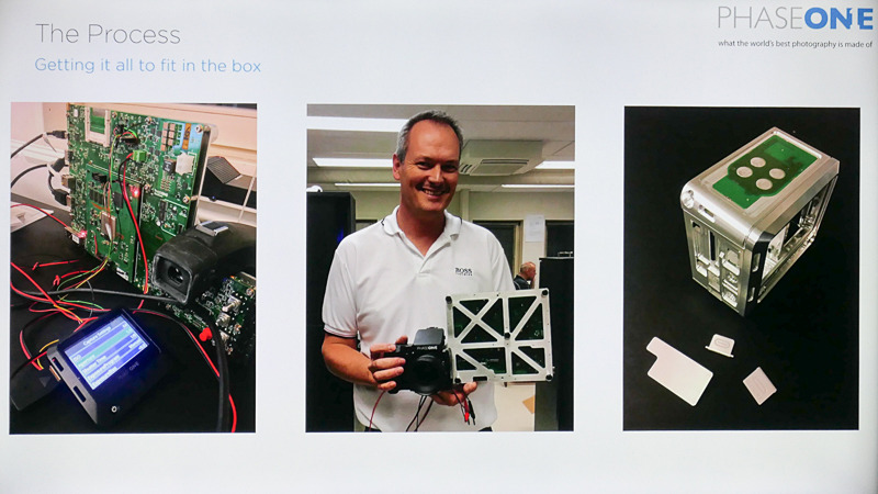 左が開発初期の状態。やがて中央→右の状態に開発が進み、見慣れた箱型のデジタルバックに収まる。