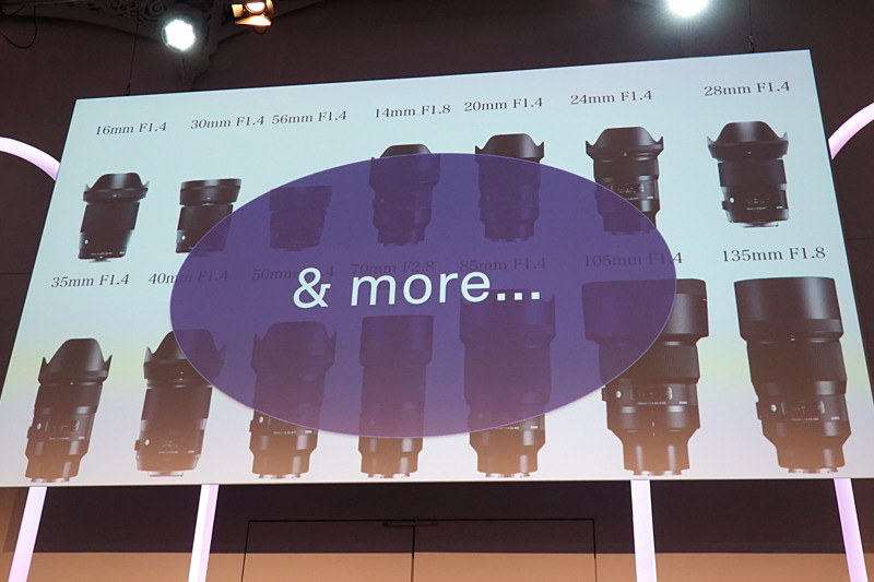 シグマは既存レンズ14本のLマウント化からスタート。マウントアダプターも予定している。（フォトキナ2018にて撮影）