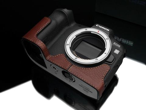 キヤノンEOS R & ニコンZにイタリアンレザーのボディケース - デジカメ