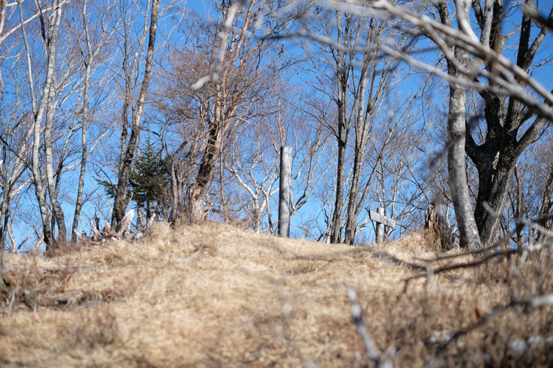 酉谷山（1718m）山頂。南面は見晴らしがよい。<br><span class="fnt-85">X-H1 / XF35mmF1.4 R / 35mm（52.5mm相当） / 絞り優先AE（1/6,400秒・F2.0・±0EV） / ISO 200</span>