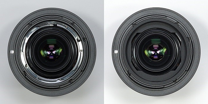 左：遮光板なし　右：遮光板あり（写真はLM-EOSR）