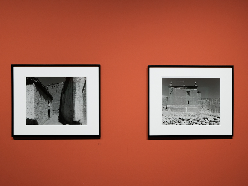 写真右側が展示の壁色のもととなった作品番号11番。左の12番とともに、作品名は「Lo Mantang」1996。