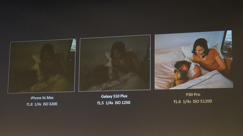 部屋の照明やフラッシュの発光で、寝ている子供を起こさずに撮れるという例。