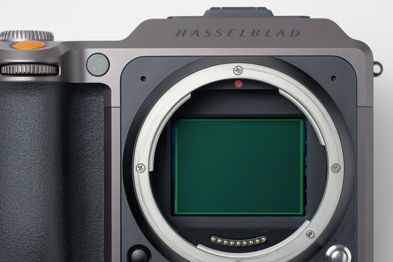 マウント直下で存在感を放つ巨大なセンサー。マウントリングは4点のビスで止められている。ビスによるマウント保持点数の少なさに応力の分布や平面性で不安を覚えるかもしれないが、ボディが頑強なので人力で少々抉った程度ではビクともしなかった。全く心配は要らない。