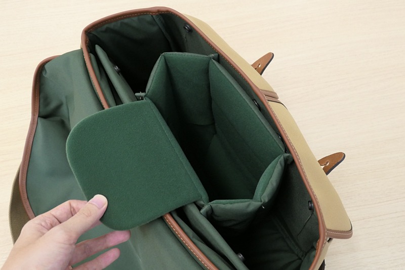 珍しい形状のクッションボックス。取り付け位置は左右に動かせる。