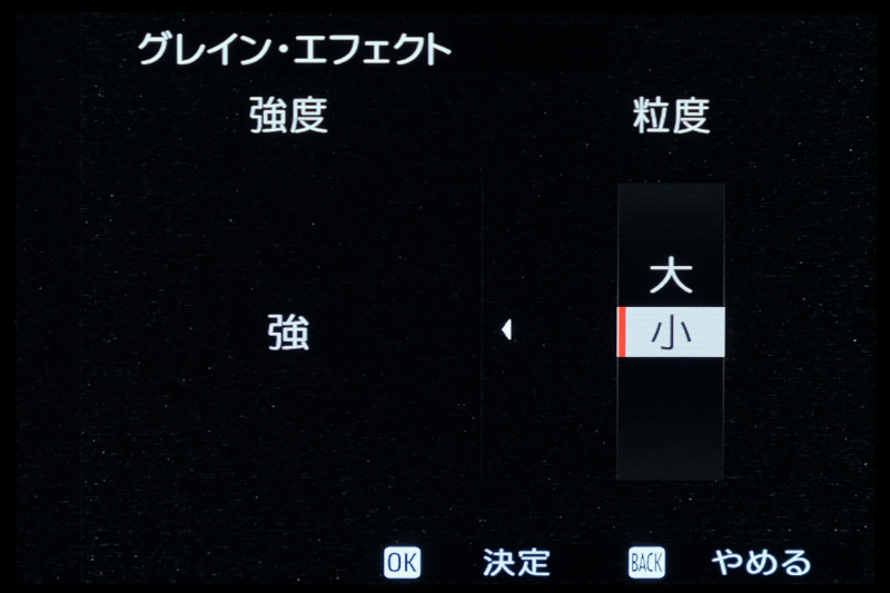 新パラメーター「粒度」。